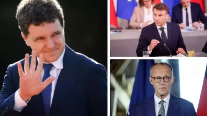 Analiză Politico - Nicușor Dan, într-un "triunghi amoros" cu Macron și Merz