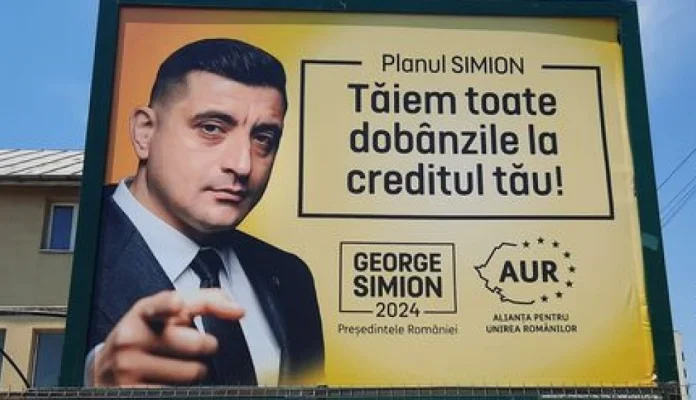 George Simion și-a făcut reclamă pe panourile Sorinei Docuz, prietena lui Marcel Ciolacu