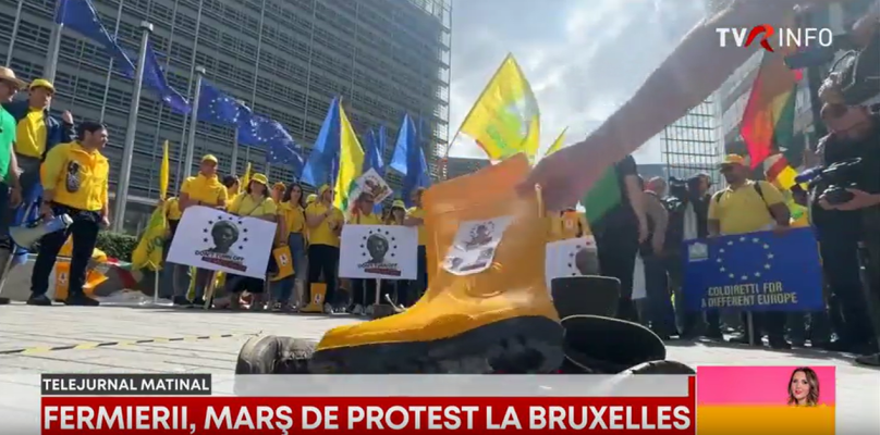 Proteste cu cizme uzate și bălegar. Fermierii europeni protesta față de politicile agricole ale Uniunii Europene