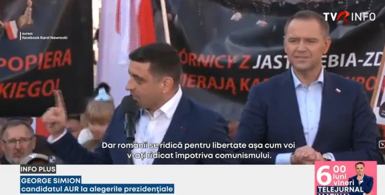 George Simion a participat, la Varșovia, la un miting electoral al conservatorilor polonezi