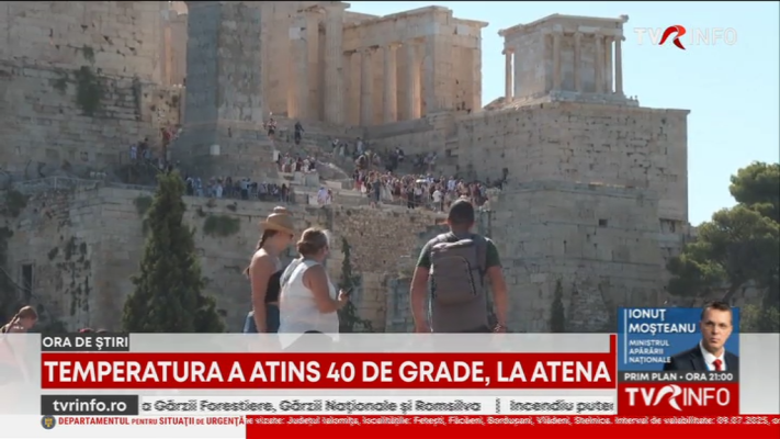Vizitele la Acropole în Atena, suspendate între orele 13.00 și 17.00. Temperaturi de 40 de grade Celsius. Luna iunie, deosebit de caldă la nivel global