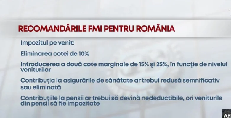 Recomandările FMI reprezintă condițiile pe care le-ar impune dacă România ar solicita un  împrumut, spun economiștii
