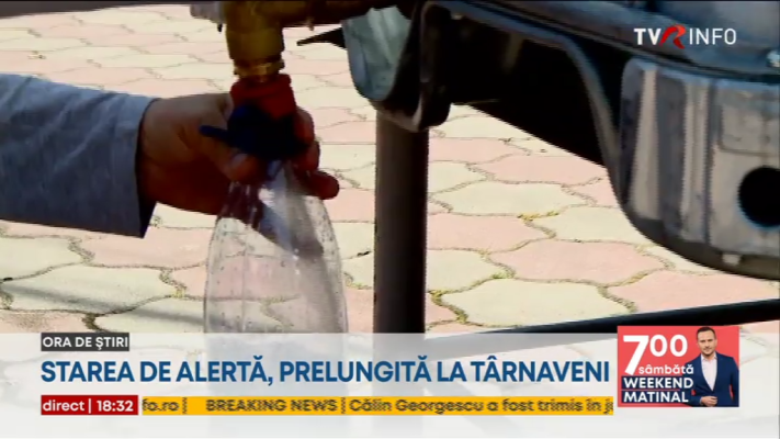 Starea de alertă în orașul Târnăveni, prelungită pentru încă 30 de zile. Apa din zonă, în continuare prea sărată