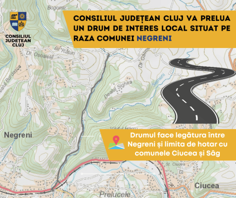 Consiliul Județean Cluj vrea să preia un drum care leagă localitatea Negreni de Sălaj pentru a-l moderniza