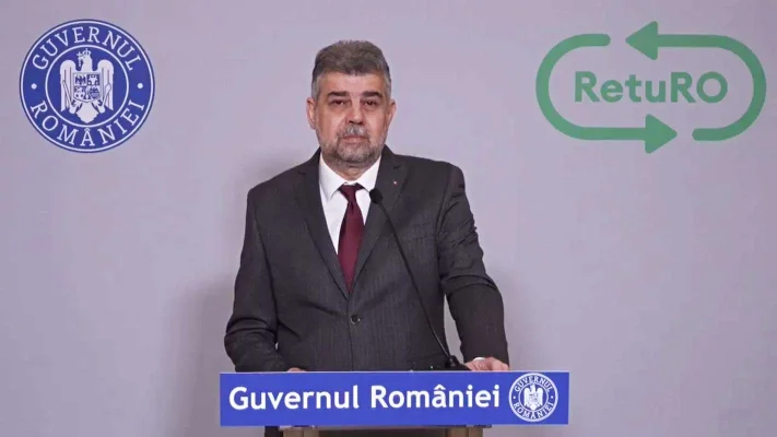 Marcel Ciolacu, la inaugurarea primului centru regional de colectare a ambalajelor al societăţii RetuRO. ”Fac parte dintr-o generaţie în care am fost învăţaţi să nu irosim resursele”