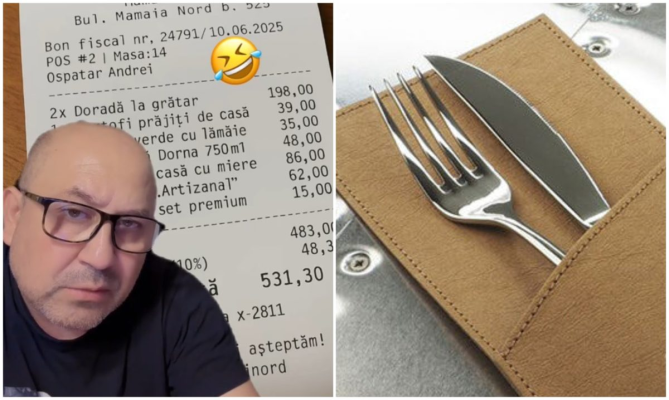 Noua modă de hoție la Mamaia Nord, în 2025! Nu se mai fură din buzunare, ci direct pe nota de plată: „Toată lumea a luat-o randeaua?”. Ce taxă a plătit un român pe tacâmuri