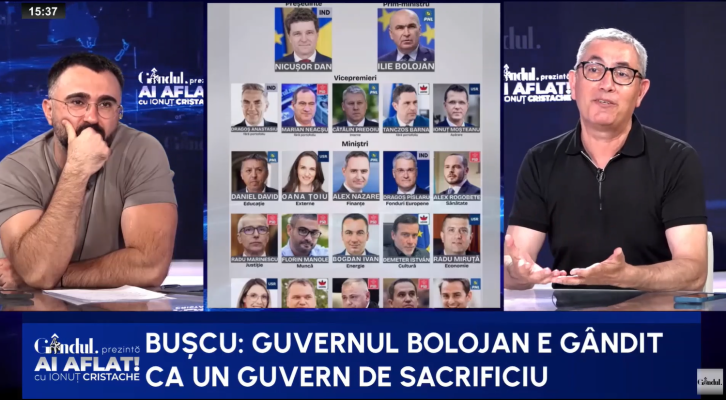 Doru Bușcu: „Ăsta este un guvern de sacrificiu. Are foarte multe slăbiciuni în interior”