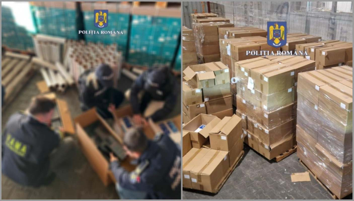 Peste 350.000 de pachete cu țigări, în loc de plăci ceramice, ascunse într-un container din Portul Constanţa. Prejudiciul, în valoare de milioane de lei