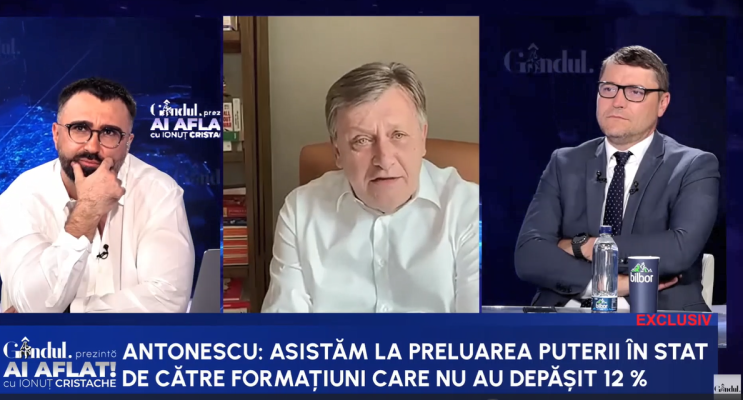 Crin Antonescu: Asistăm la preluarea PUTERII de formațiuni care nu au depășit 12-13%