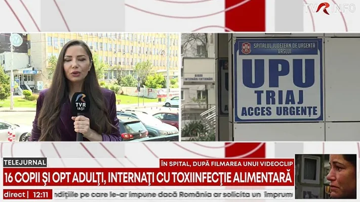 16 copii și opt adulți, internați cu toxiinfecție alimentară, după ce au filmat un videoclip în Negrești, Vaslui