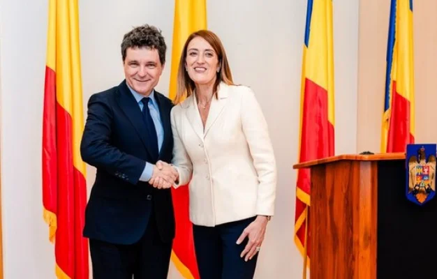 Președinta Parlamentului European, Roberta Metsola, la București. Discuție informală cu Nicușor Dan
