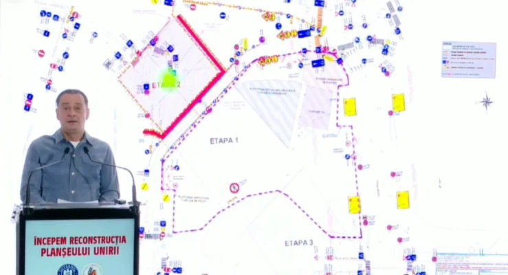 VIDEO Primarul Sectorului 4: Lucrările de refacere a planșeului Unirii încep în 10 iunie / Parcul din Piața Unirii va fi încercuit și circulația pe Splaiul Independenței se va închide între Piața Națiunile Unite și Piața Unirii / Urmează 3 ani dificili pentru traficul din centrul Capitalei