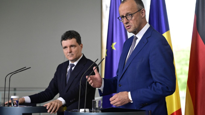 Nicușor Dan și cancelarul Germaniei, Friedrich Merz, conferință de presă