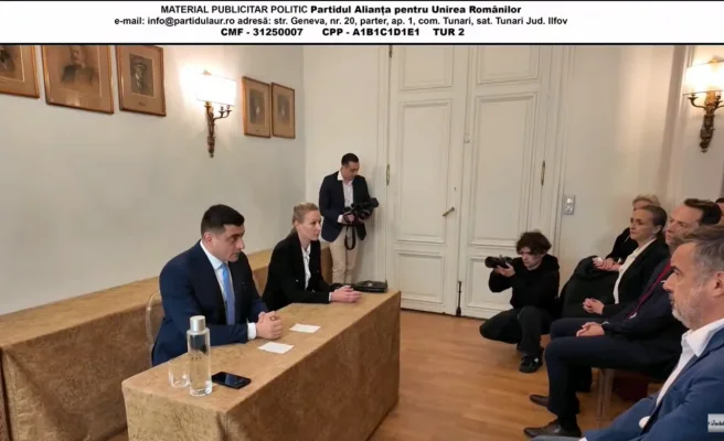 George Simion, față în față cu ziariștii francezi/ „Macron îl sprijină pe contracandidatul meu. Duminică, votăm între România sau Franța”