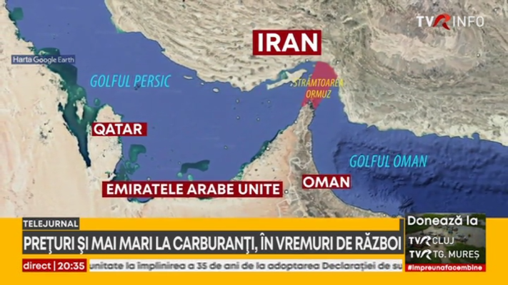 Prețul petrolului ar putea depăși pragul de 100 de dolari  barilul dacă iranienii închid strâmtoarea Hormuz, pe unde circulă o cincime din comerțul global cu țiței