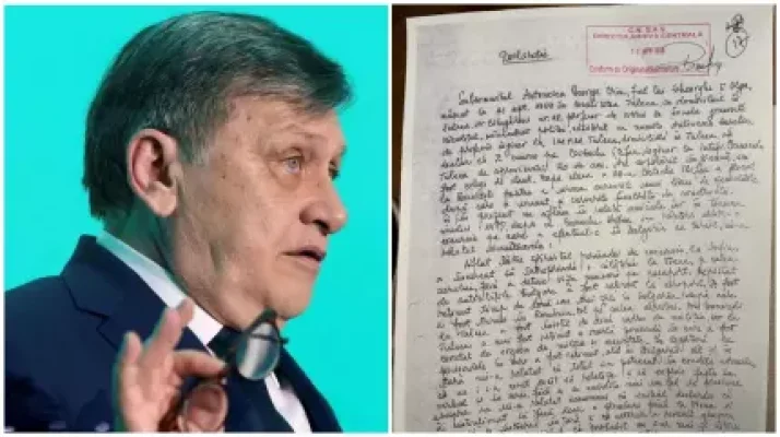 Document Crin Antonescu a citit în faţa presei declarația dată la Securitate în 1988 despre plecarea din ţară a prietenului său: "Nu e notă informativă"