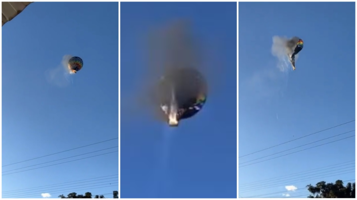Un balon cu aer cald a luat foc în aer. Opt persoane au murit