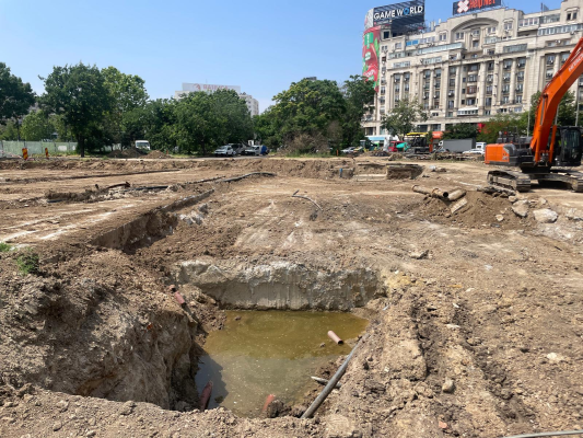 VIDEO Șantierul de la Planșeul Unirii intră în Etapa 2: Circulație restricționată începând cu 21 iunie / Cum arată lucrările în Piața Unirii