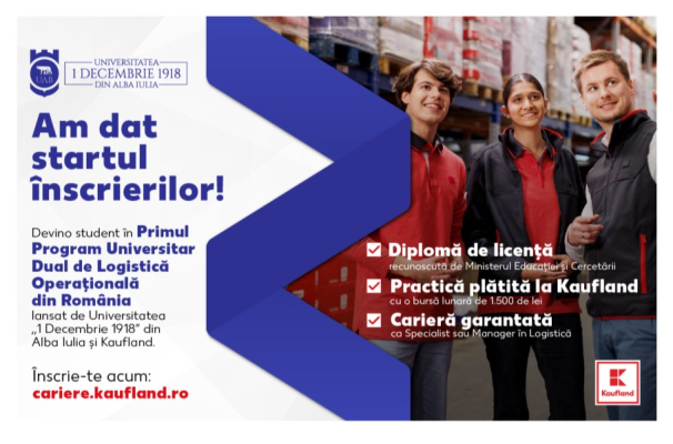 Kaufland România lansează, în premieră națională, programul de Studiu Dual Universitar în Logistica Operațională, în parteneriat cu Universitatea „1 Decembrie 1918” din Alba Iulia