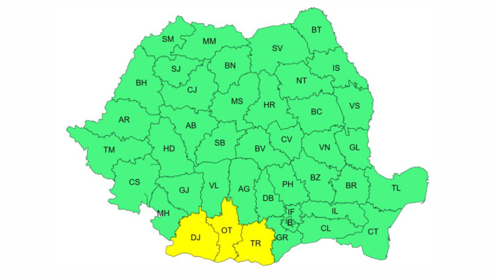 Cod galben de caniculă, duminică, în judeţele Dolj, Olt şi Teleorman. Disconfort termic ridicat în București