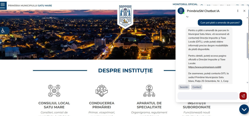 Primăria Satu Mare anunță un chatbot cu inteligenţă artificială în relaţia cu cetăţenii