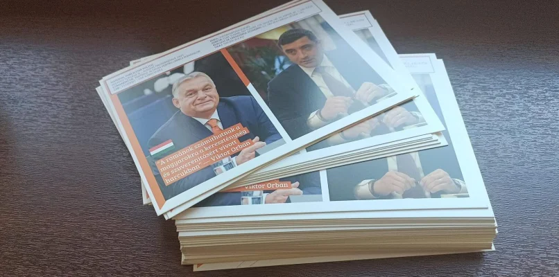 UPDATE Simion se promovează în Ardeal cu pliante în care apare alături de premierul ungar Viktor Orbán cu mesajul: „Românii pot să conteze pe maghiari în lupta lor dusă pentru creștinism și  suveranism”
