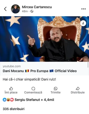 Mircea Cărtărescu și-a șters postarea de pe Facebook cu maneaua lui Dani Mocanu