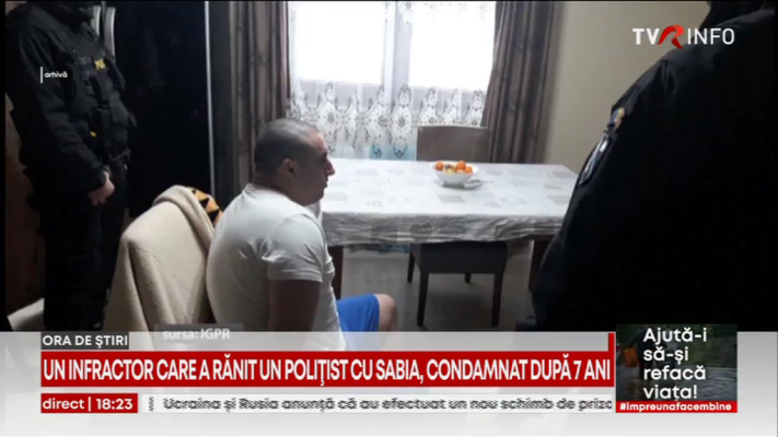 Interlopul care a lovit un polițist cu o sabie în 2017, în timpul unei percheziții la Rădăuți, a fost prins în Norvegia
