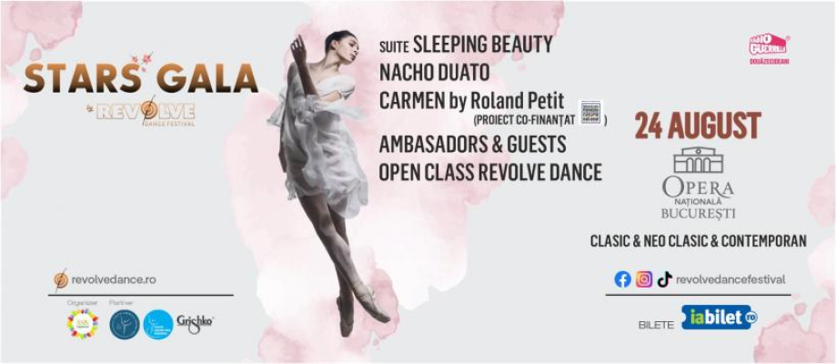 A cincisprezecea ediţie Revolve Dance aduce în “Stars Gala” mari nume ale baletului mondial la Opera Naţională din București pe 24 august