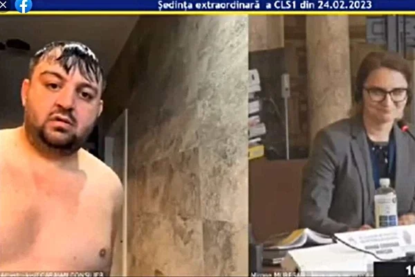 Albert Caraian, consilier PSD Sector 1, a demisionat, după ce au apărut imaginile cu el la duş, în timpul unei şedinţe a Consiliului Local – VIDEO