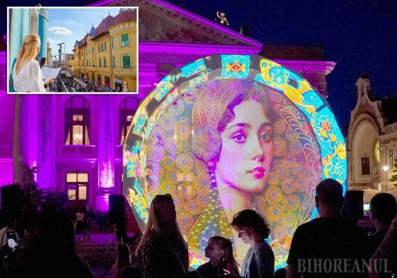Ziua Mondială Art Nouveau sărbătorită la Oradea: proiecții luminoase și video mapping pe palatele orașului