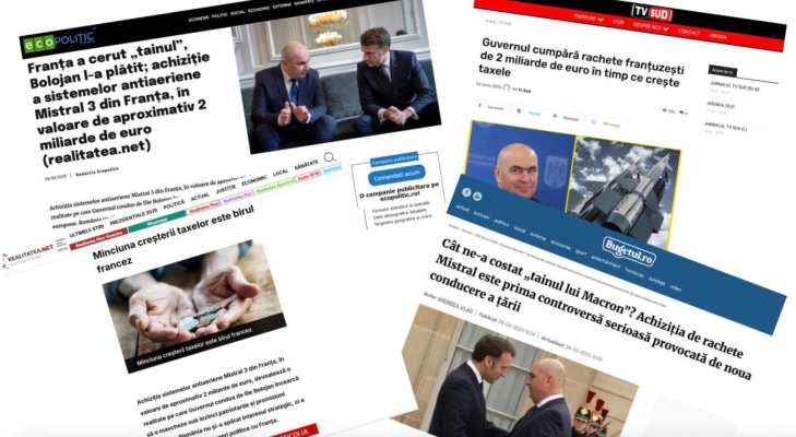 Ministerul francez al Apărării acuză o “narațiune ostilă” la adresa Franței, după decizia României de a cumpăra rachete MISTRAL