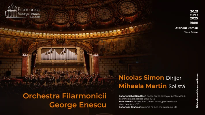 Filarmonica George Enescu sărbătorește Ziua Internațională a Muzicii Vechi cu două concerte simfonice de neratat. Invitați speciali: dirijorul Nicolas Simon și violonista Mihaela Martin