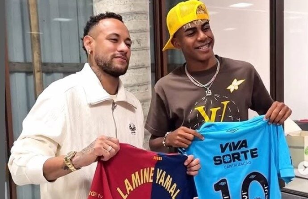 VIDEO Întâlnire între generații: Lamine Yamal se distrează alături de idolul său Neymar în Brazilia