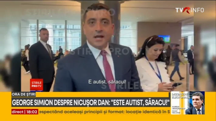George Simion, despre Nicușor Dan: Este autist, săracu’! Nicușor Dan: Este intolerabil să jignești sute de mii de copii și adulți. Ulterior, Simion și-a cerut scuze