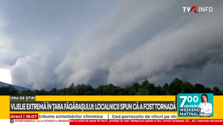 Vijelie extremă în Țara Făgărașului, cu rafale de peste 100 km/h. Localnicii spun că s-a format o tornadă. Peste 1.500 de hectare de culturi agricole, distruse de grindină