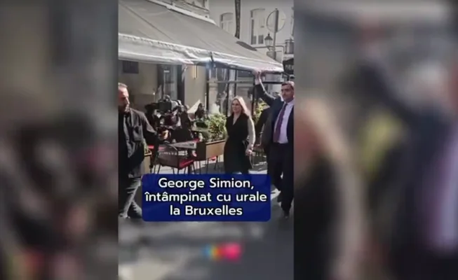 George Simion, primit cu entuziasm de diaspora din Bruxelles. Au ieșit în stradă „să îl vadă pe viitorul președinte al României”