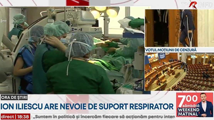 Date noi despre starea de sănătate a lui Ion Iliescu: medicii anunță că are nevoie de suport respirator