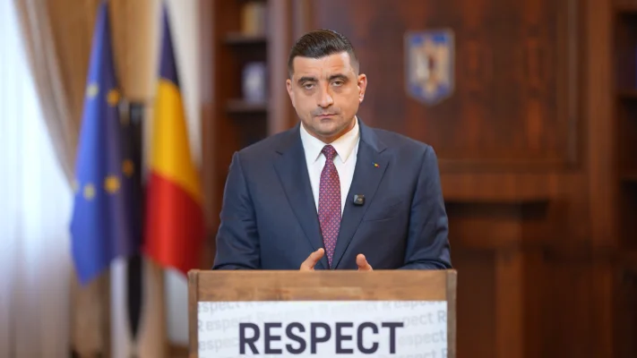 George Simion a publicat un mesaj video numit „Discurs Președinte”. Liderul AUR a vorbit de la un pupitru asemănător cu cel prezidențial