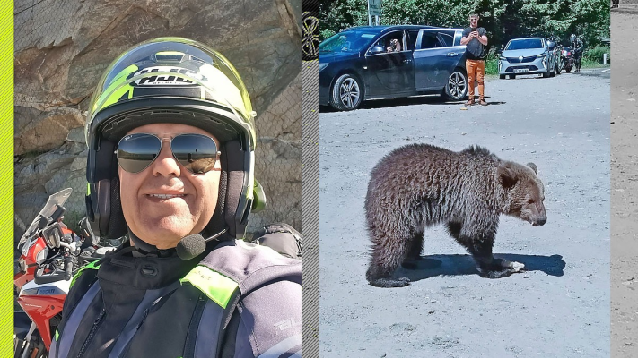 Ultimele imagini cu motociclistul omorât de urs, pe Transfăgărășan. În telefon, avea un film cu primele secunde ale atacului