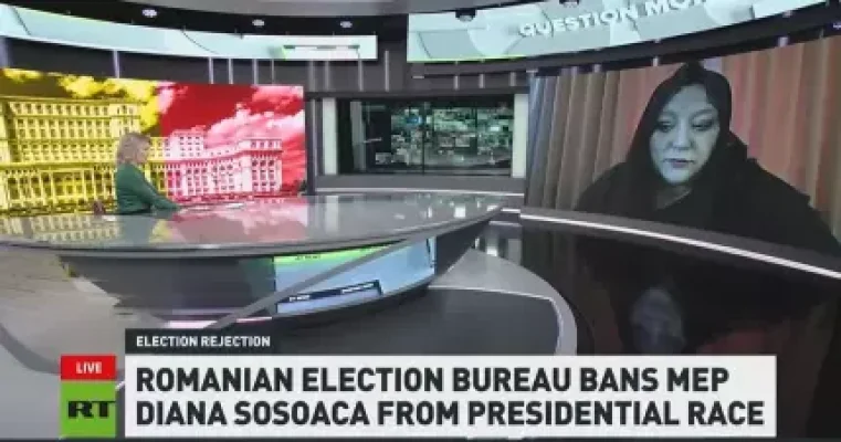 Diana Şoşoacă a intrat în direct la Russia Today, postul finanţat de Kremlin: "Port doliu pentru că democrația este moartă"