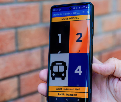 Aplicație pentru nevăzători privind circulația mijloacelor STB. Sistemul funcţionează pe liniile 90 și 104 din Capitală