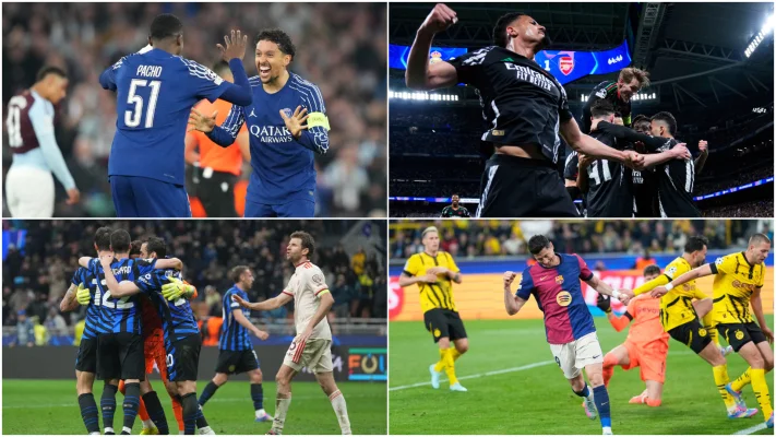 Champions League, sferturi: Real Madrid - Arsenal 1-2, Inter - Bayern 2-2, Aston Villa - PSG 3-2 și Dortmund - Barcelona 3-1. Se știu semifinalele