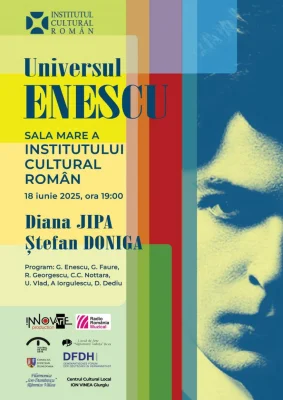 „UNIVERSUL ENESCU” evocat într-un recital cameral la ICR, de violonista Diana Jipa și pianistul Ștefan Doniga
