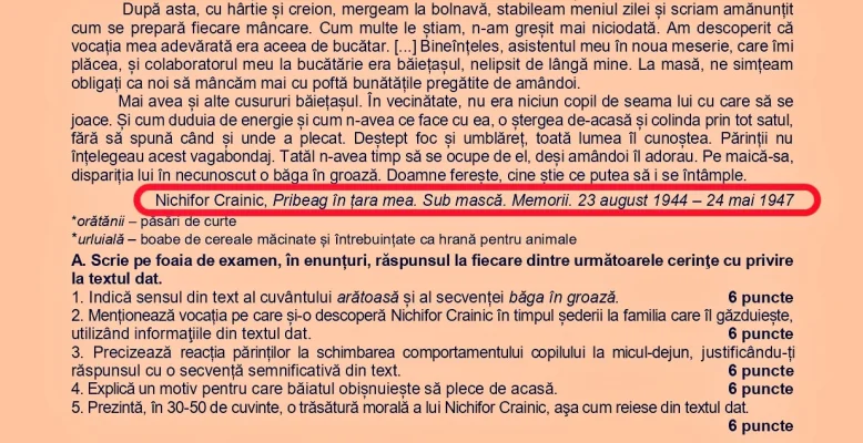 EXCLUSIV Nichifor Crainic, ministrul Propagandei în regimul legionar antisemit condus de Ion Antonescu, a fost introdus de Ministerul Educației în subiectele de Bacalaureat la Limba română, varianta de rezervă pentru examenul de ieri, 10 iunie 2025