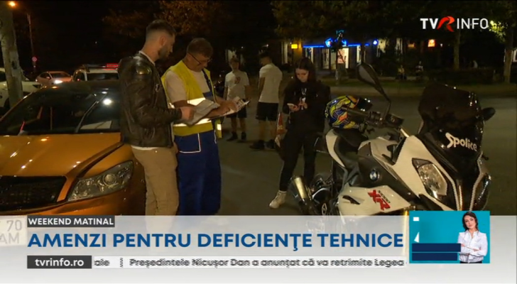 Razie în București | Inspectorii de la RAR, împreună cu polițiștii de la Brigada Rutieră, au verificat starea tehnică a autoturismelor și a motocicletelor oprite în trafic