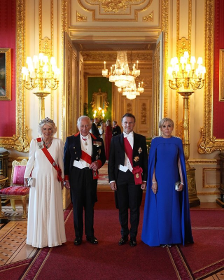 Regele Charles şi Macron închină pentru legăturile "tot mai strânse" dintre Regatul Unit şi Franţa, la banchetul de stat de la Castelul Windsor / Mick Jagger şi Elton John, între participanţi / Meniul servit invitaţilor - FOTO
