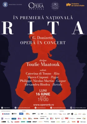 „Rita”, prezentată de Orchestra de Cameră Radio, pentru prima oară în România, la Bucharest Opera Festival