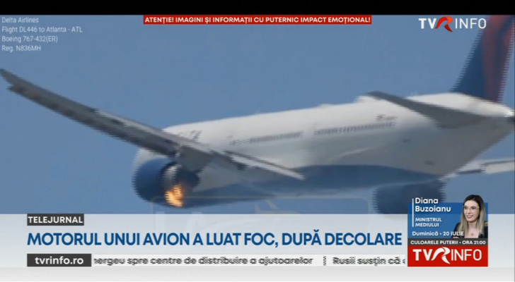 Incident cu un avion Boeing al Delta Air Lines: Un motor a luat foc după decolarea din Los Angeles