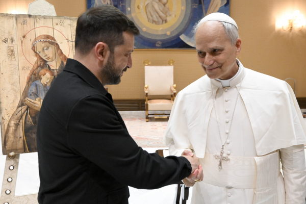 Volodimir Zelenski a fost primit de Papa Leon al XIV-lea în ajunul conferinței de la Roma